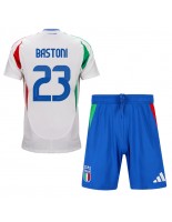 Italia Alessandro Bastoni #23 Vieraspaita Lasten EM-Kisat 2024 Lyhythihainen (+ shortsit)